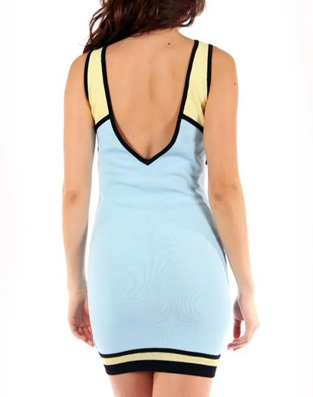 Pastel Colorblock Outlined Tank Dress