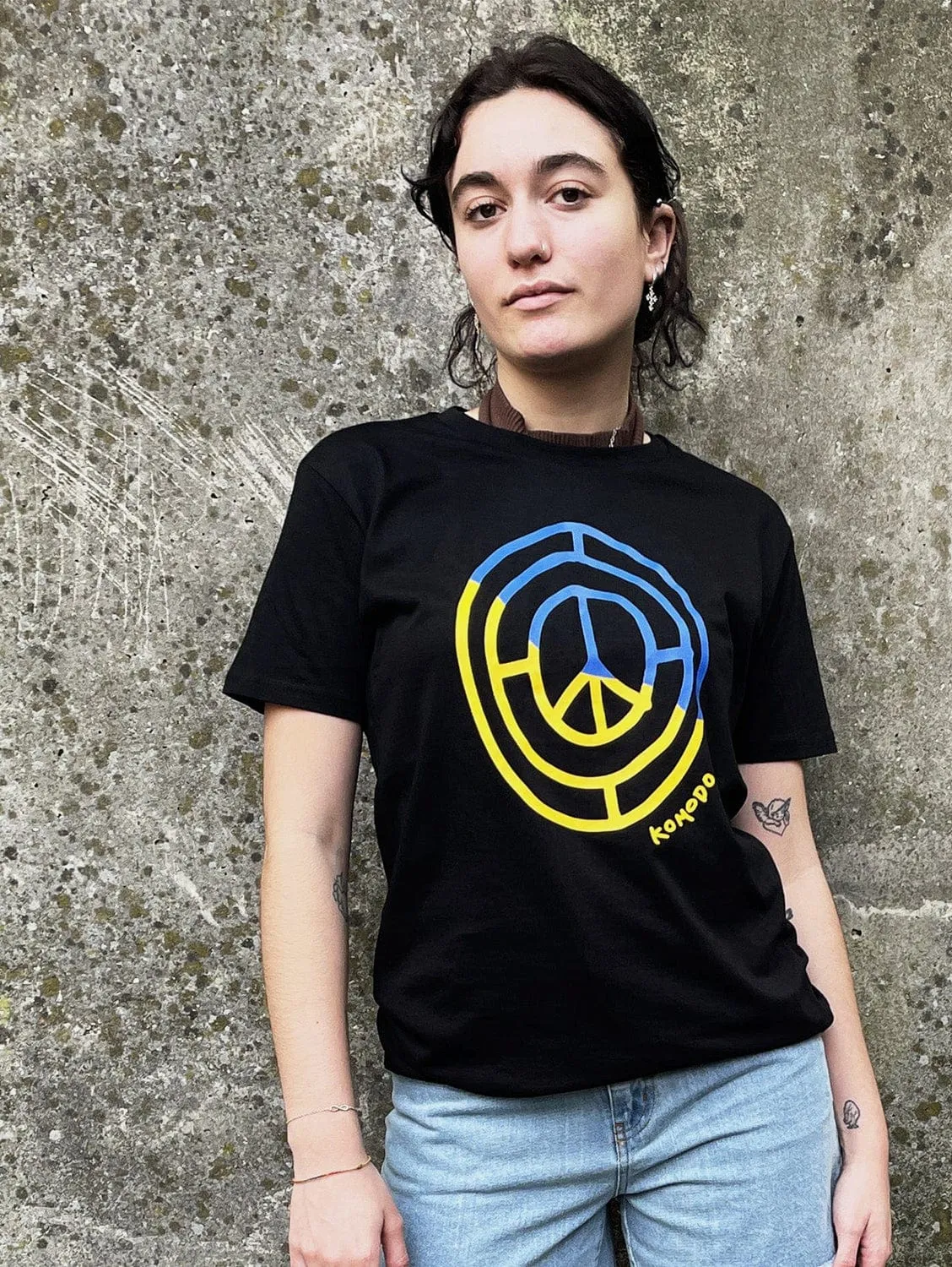 Peace 4 Ukraine Women's Organic Cotton T-Shirt | Black