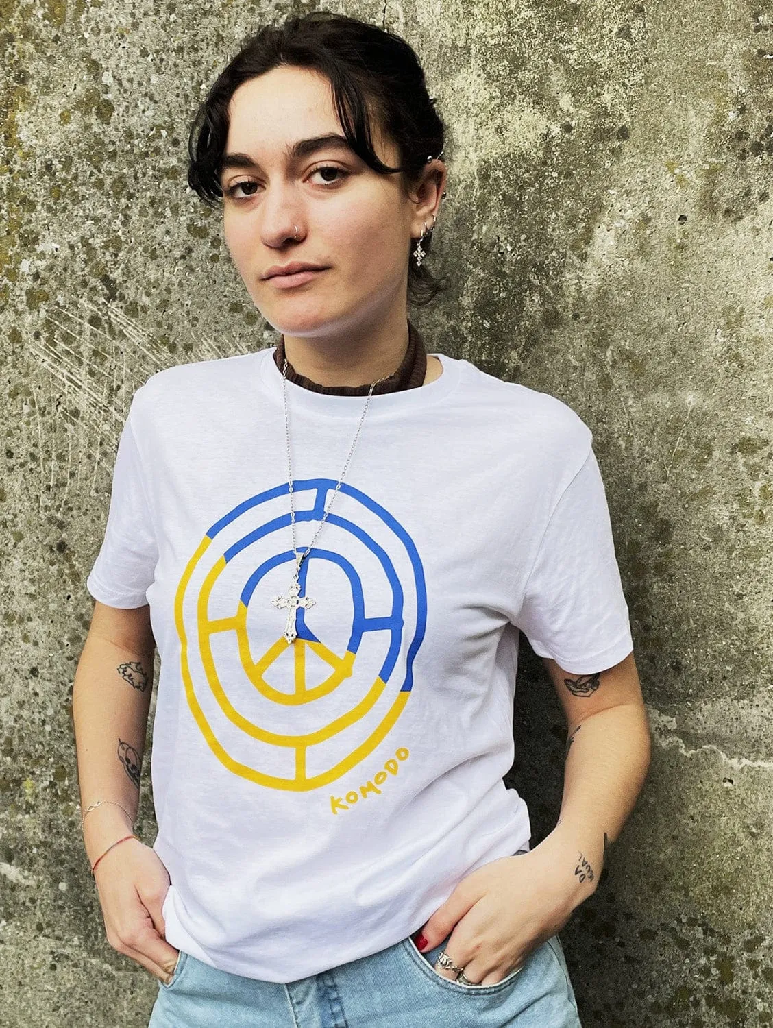 Peace 4 Ukraine Women's Organic Cotton T-Shirt | White