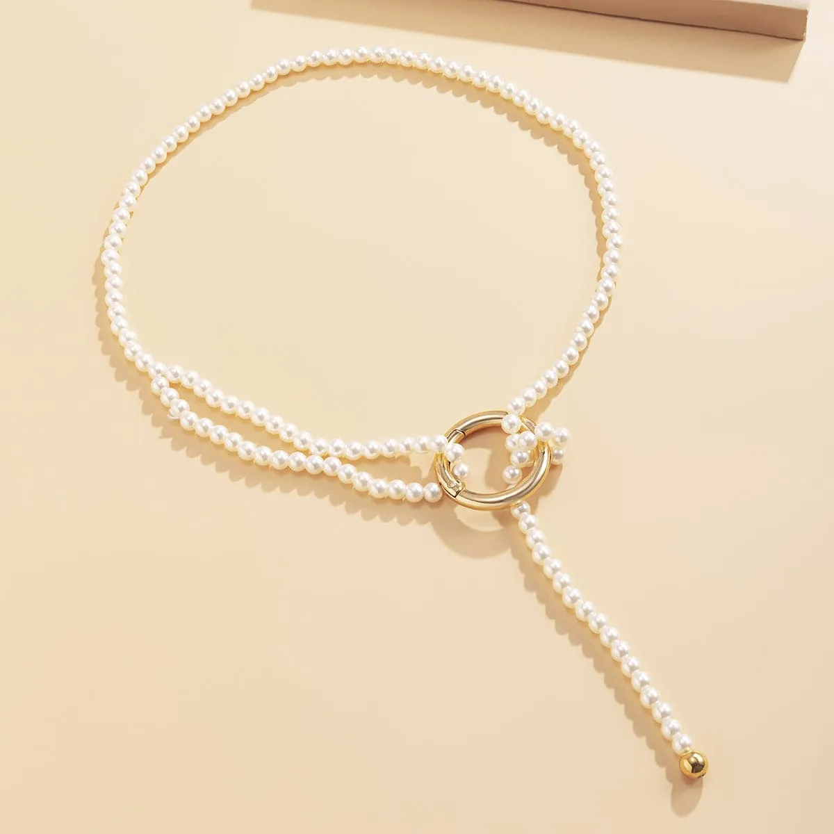 Pearl & 18K Gold-Plated Layered Lariat Necklace