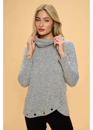 Perseption Long Sleeve Cowl Collar Drawcord Hoodie