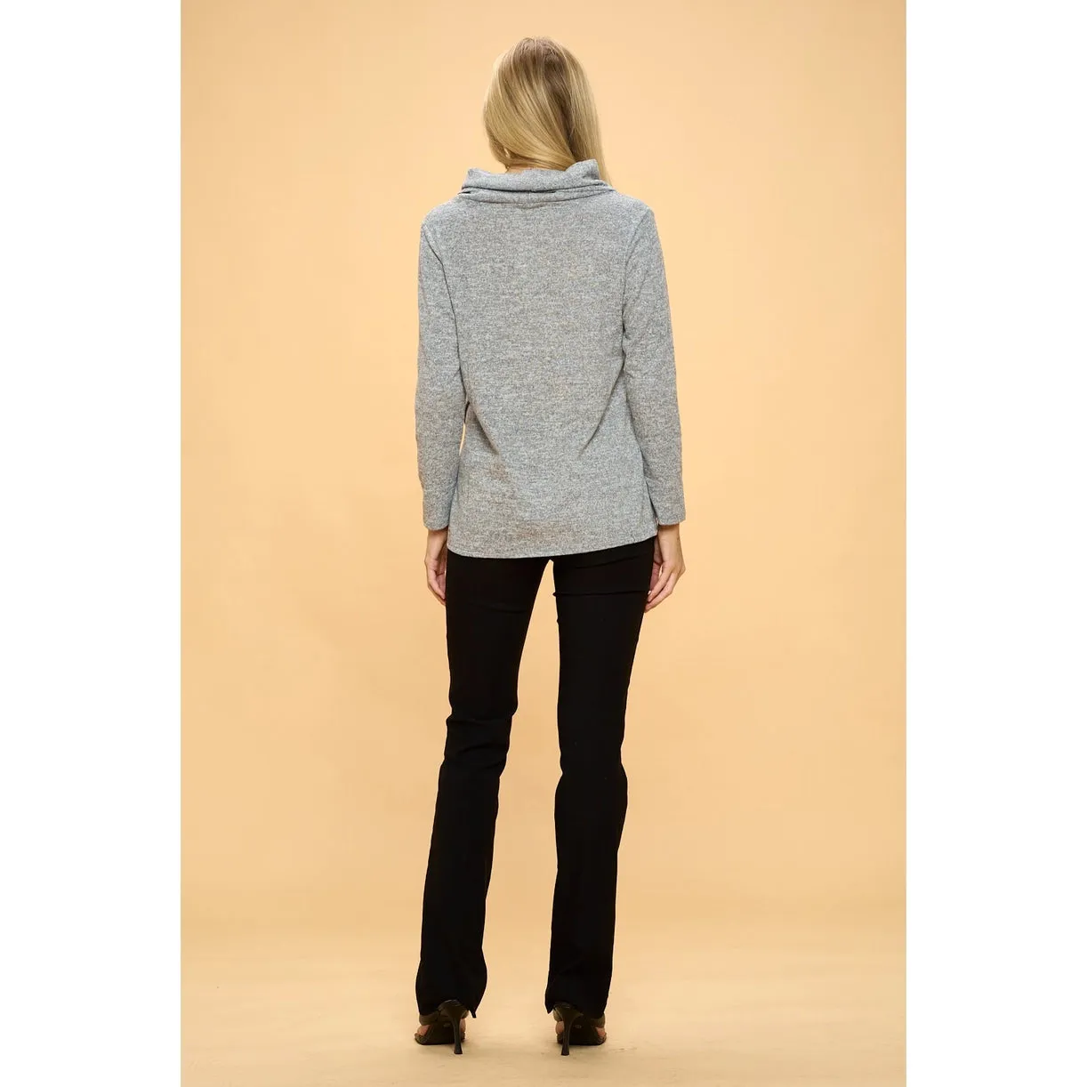 Perseption Long Sleeve Cowl Collar Drawcord Hoodie