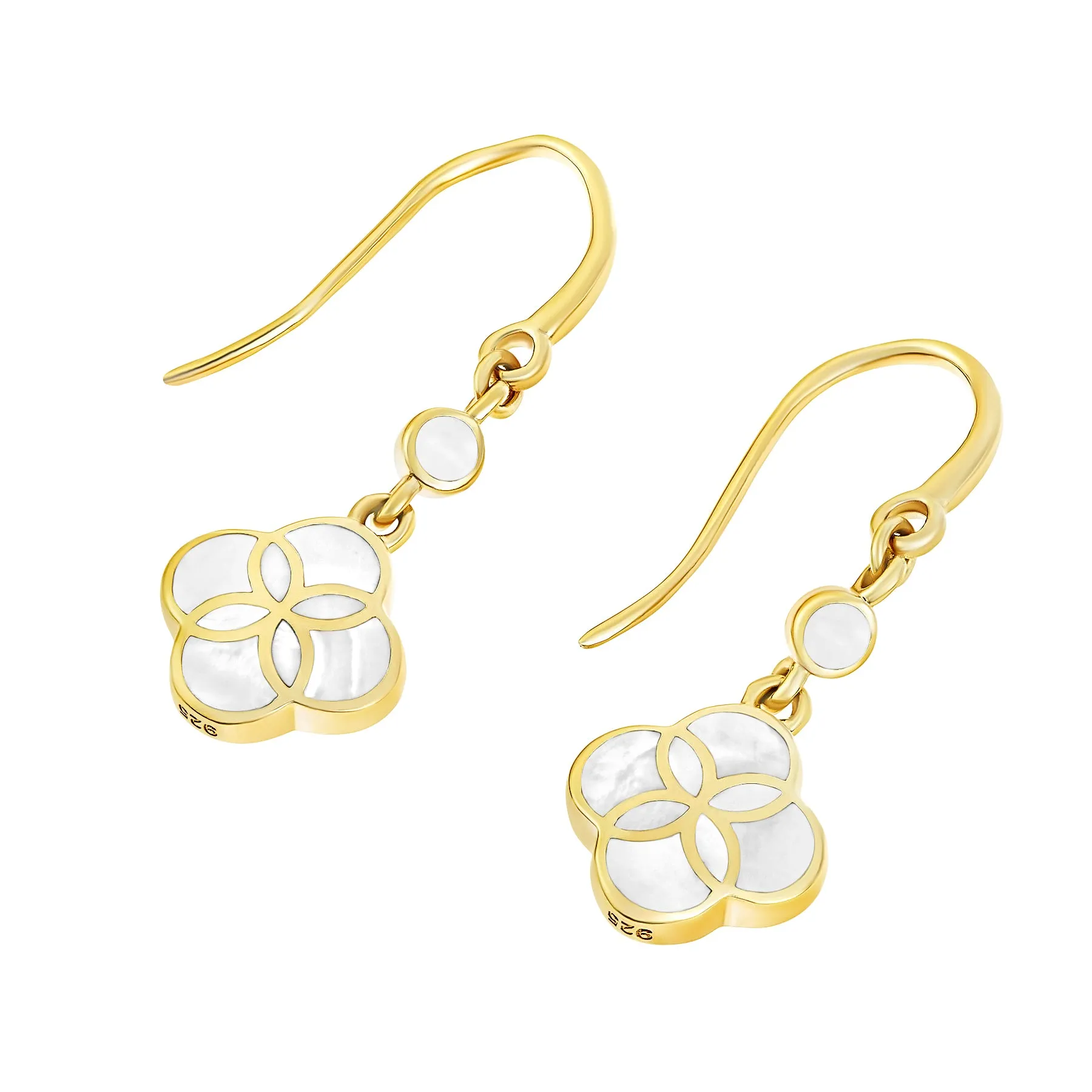 Petal Gemstone Gold Vermeil Sterling Drop Earrings