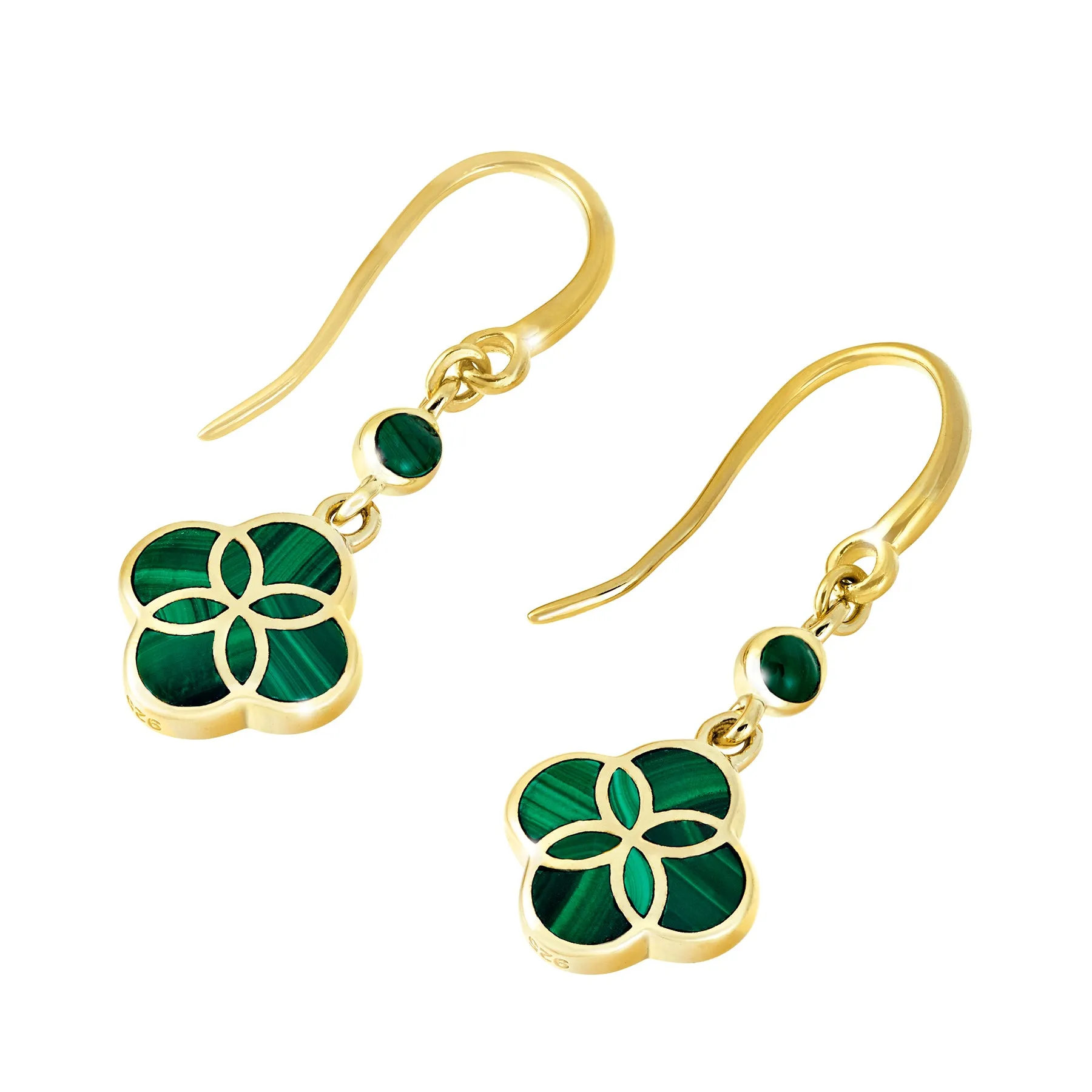 Petal Gemstone Gold Vermeil Sterling Drop Earrings