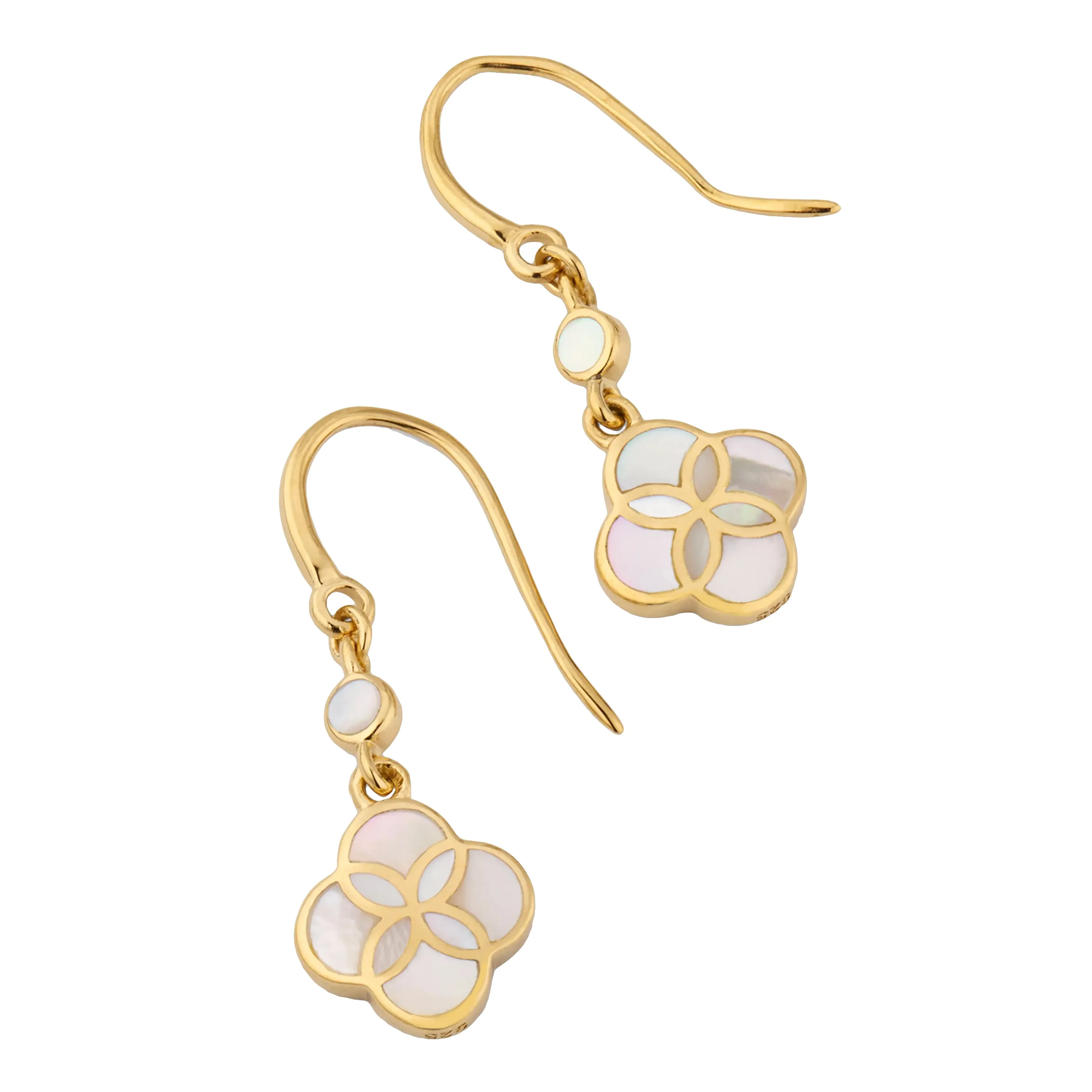 Petal Gemstone Gold Vermeil Sterling Drop Earrings