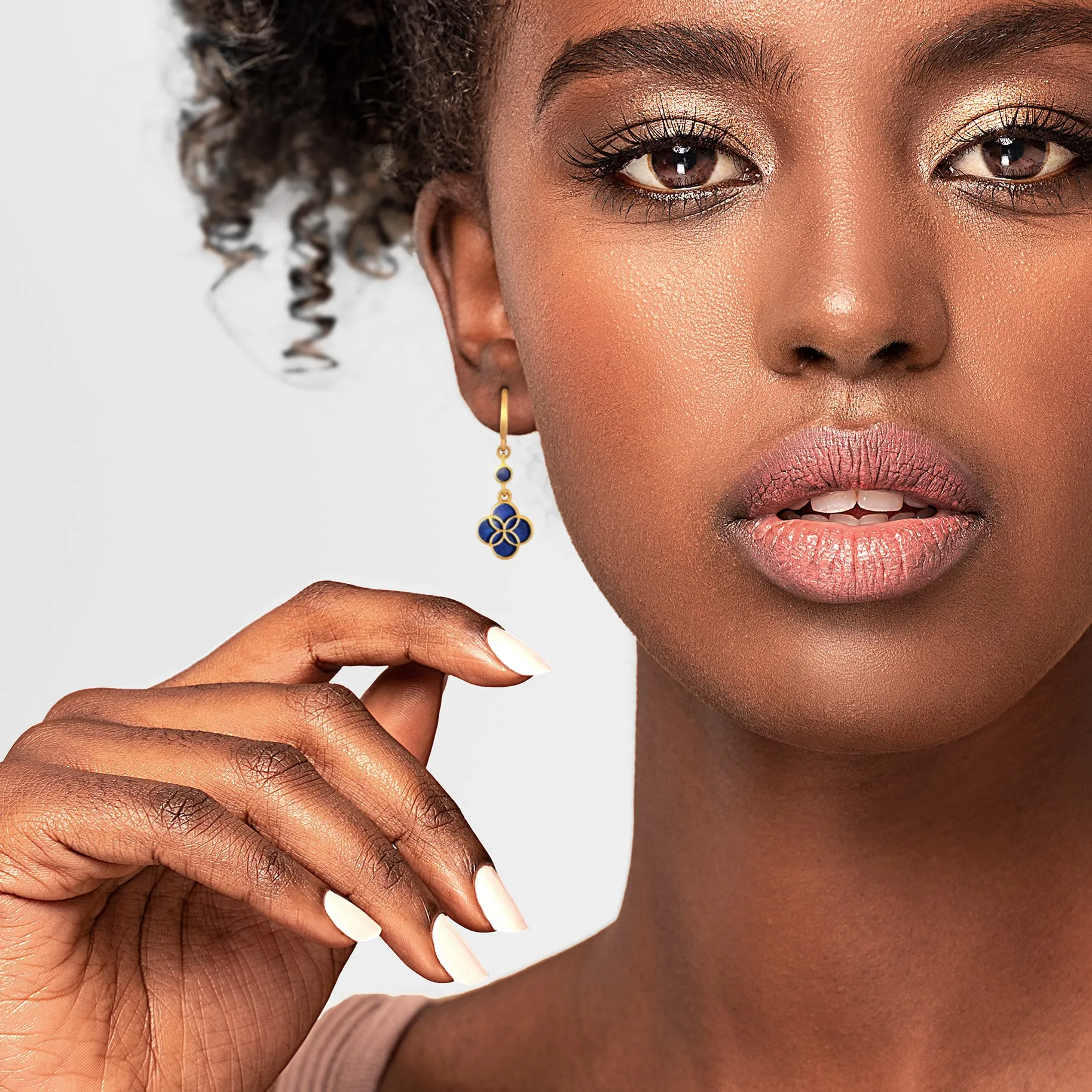 Petal Gemstone Gold Vermeil Sterling Drop Earrings
