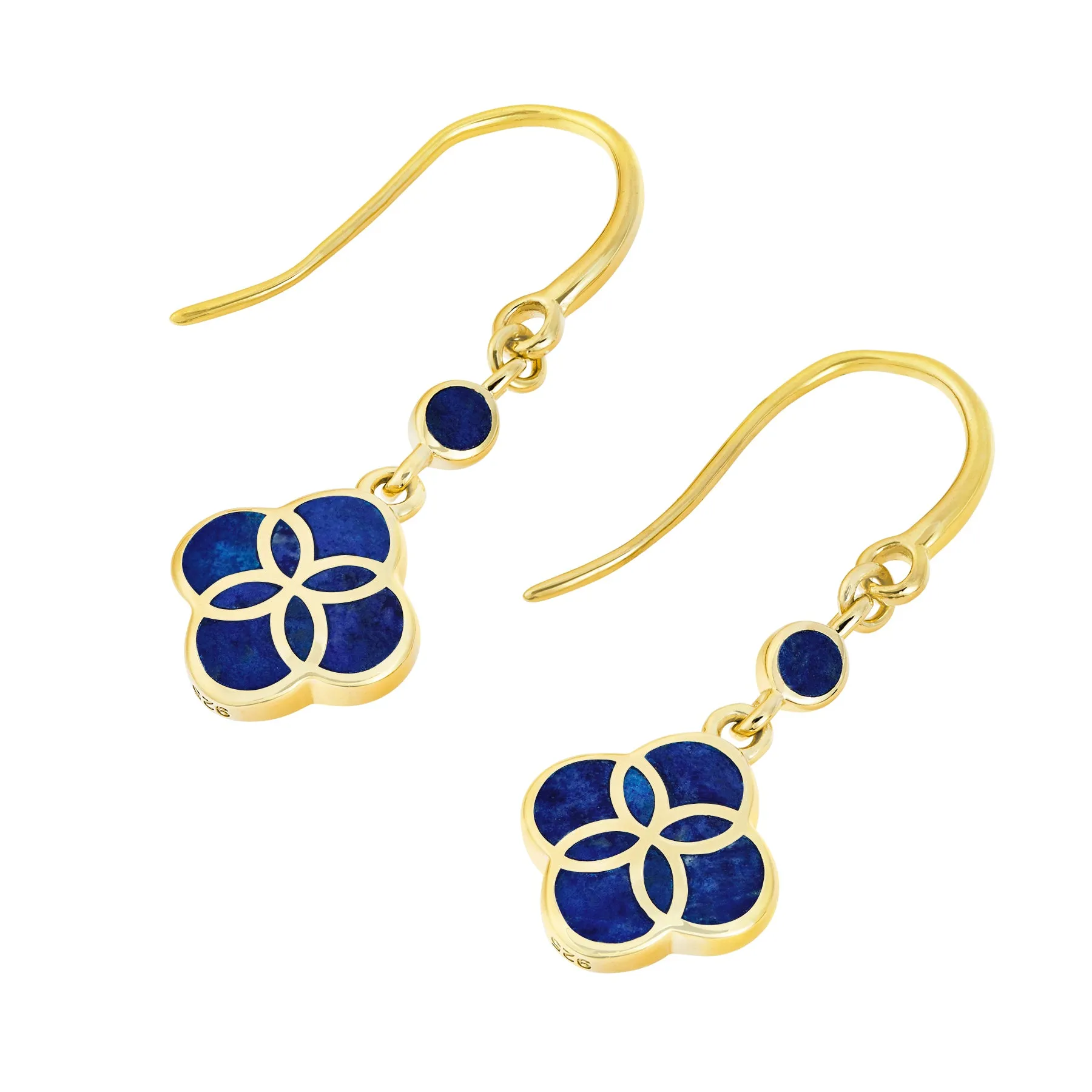 Petal Gemstone Gold Vermeil Sterling Drop Earrings
