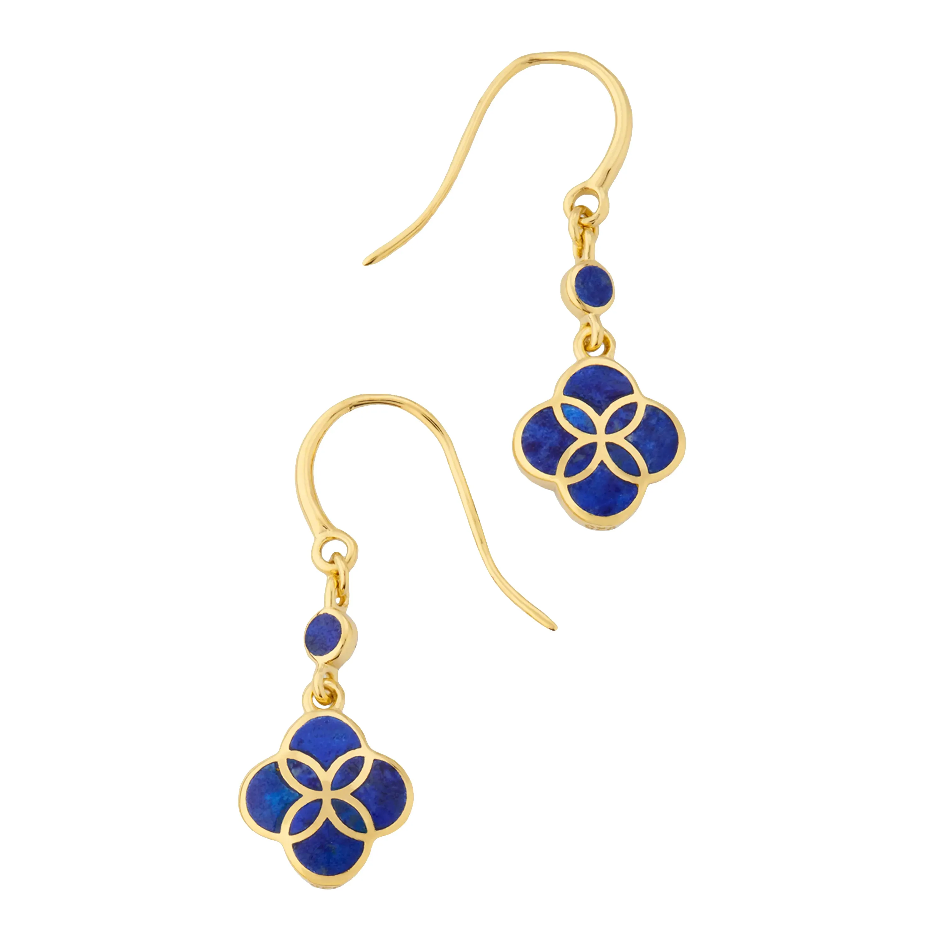 Petal Gemstone Gold Vermeil Sterling Drop Earrings