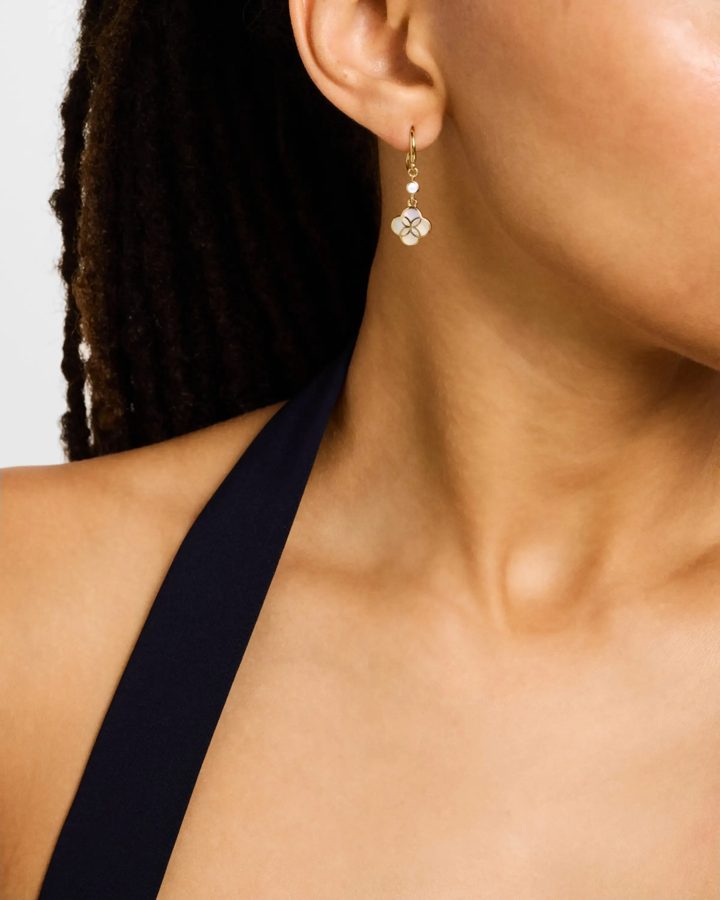 Petal Gemstone Gold Vermeil Sterling Drop Earrings