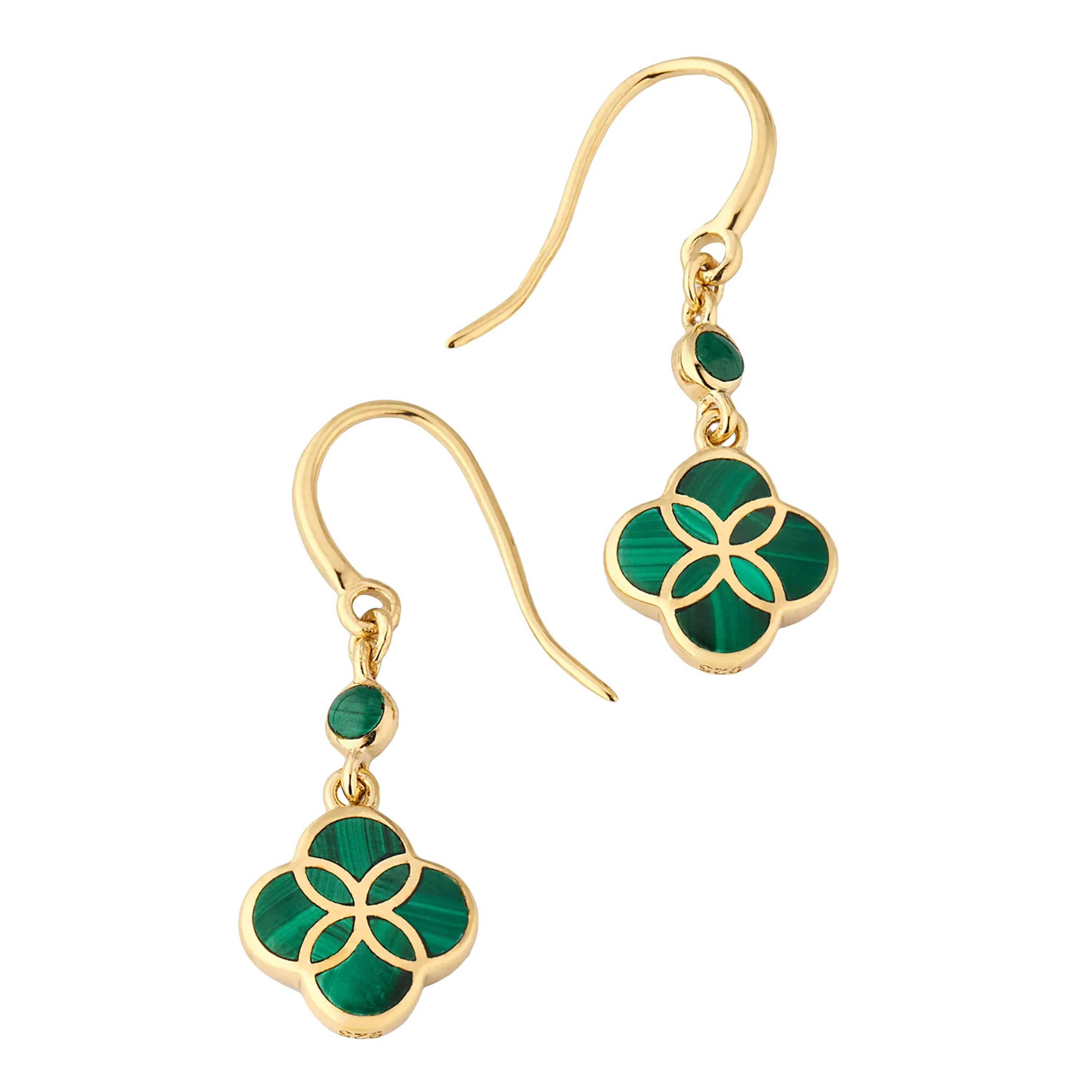 Petal Gemstone Gold Vermeil Sterling Drop Earrings