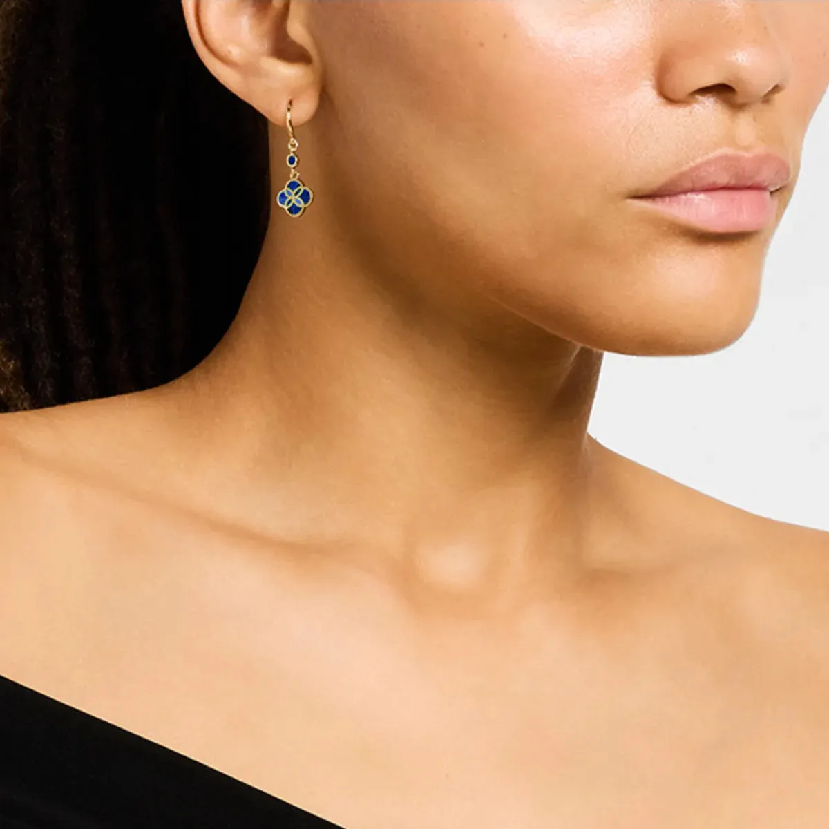 Petal Gemstone Gold Vermeil Sterling Drop Earrings