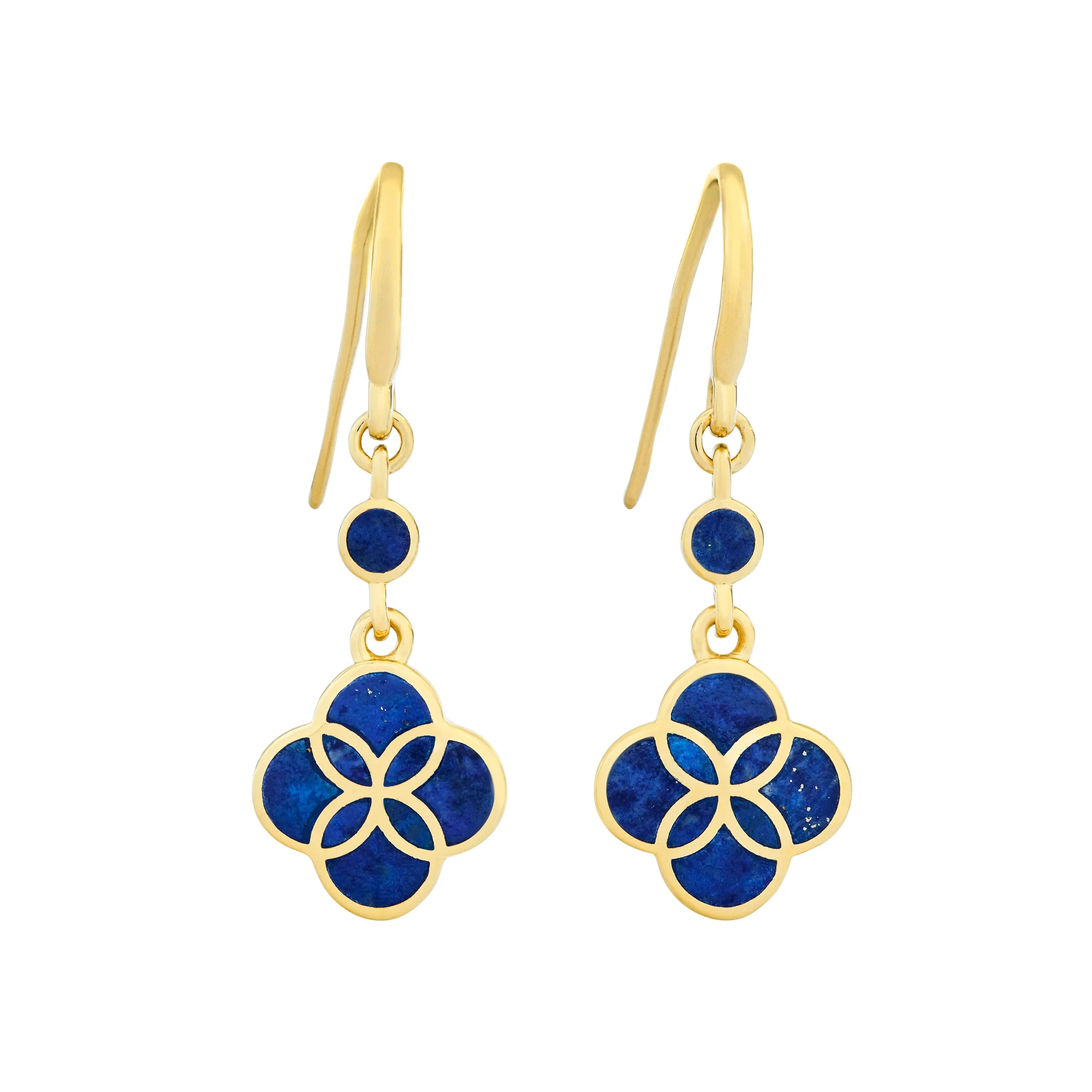 Petal Gemstone Gold Vermeil Sterling Drop Earrings