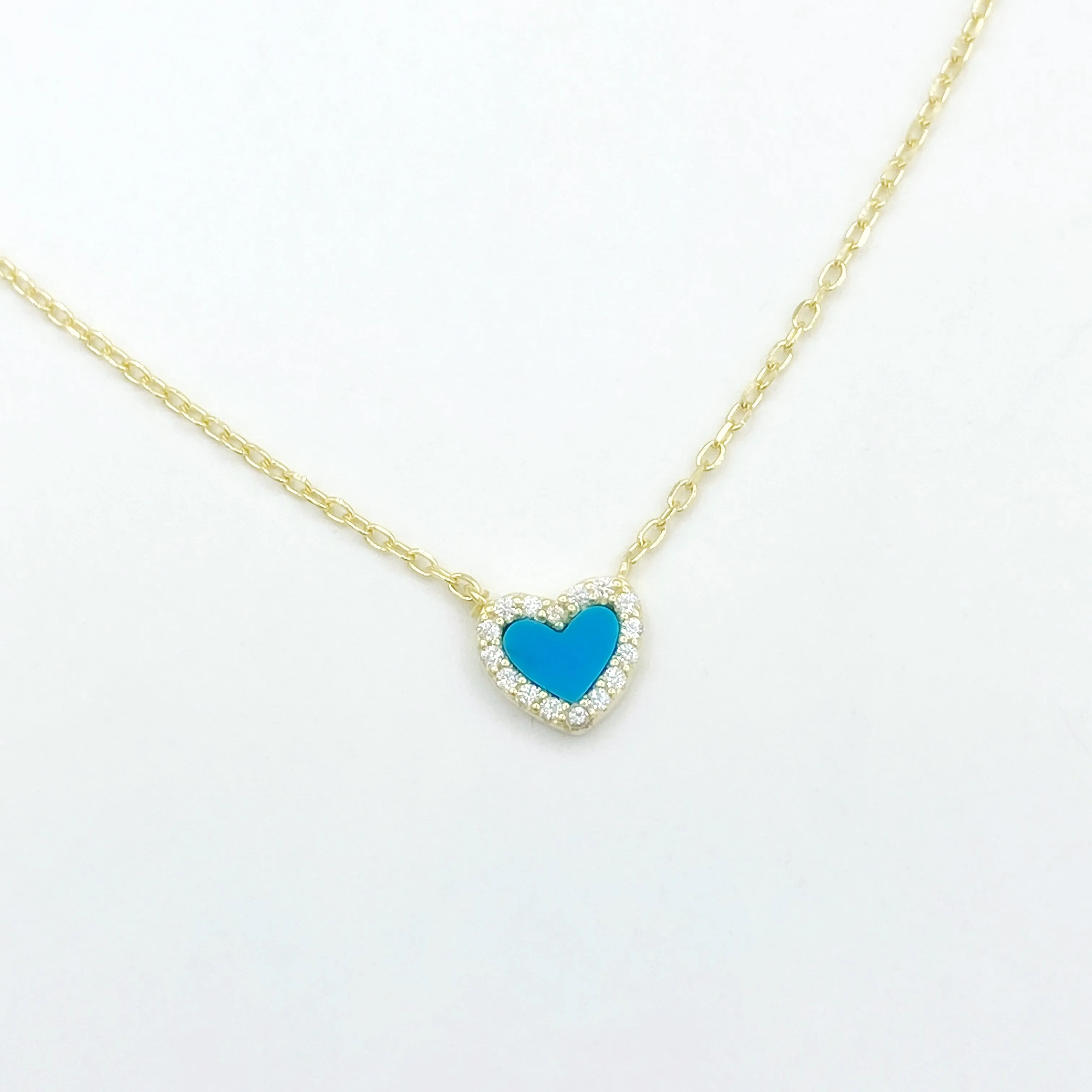 Petite Blue Heart Necklace