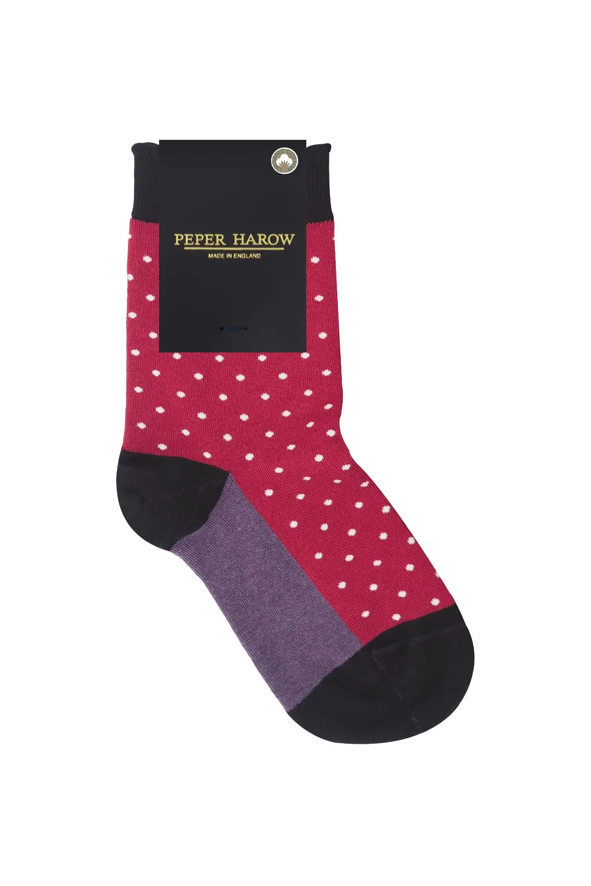 Pin Polka Women's Organic Cotton Socks | Burgundy