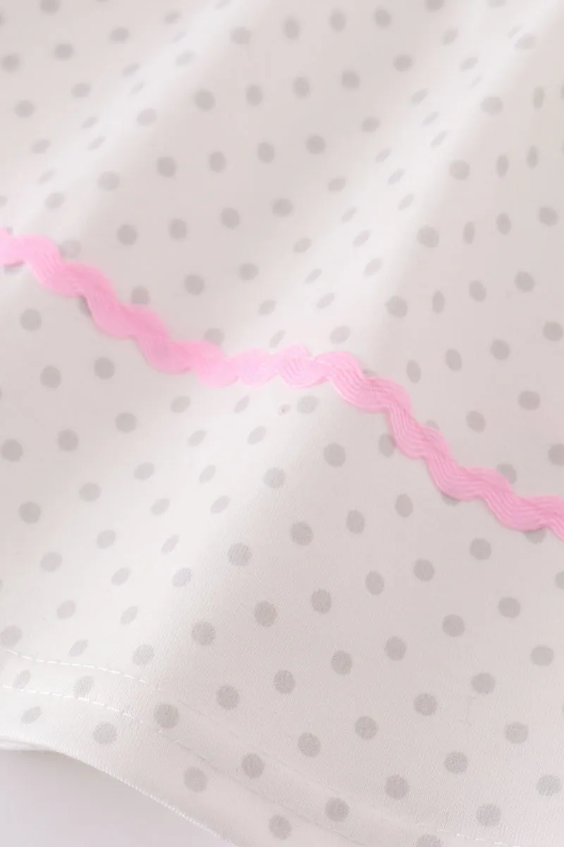 Pink Ballet Embroidery Girl Bloomer Set