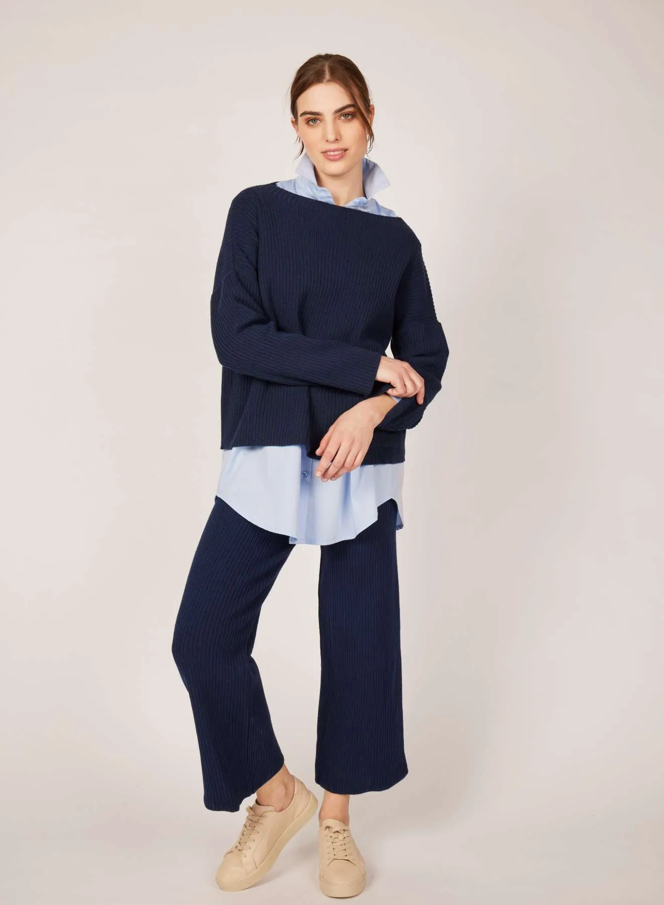 Pistache Ribbed Sweater with Patch Pocket