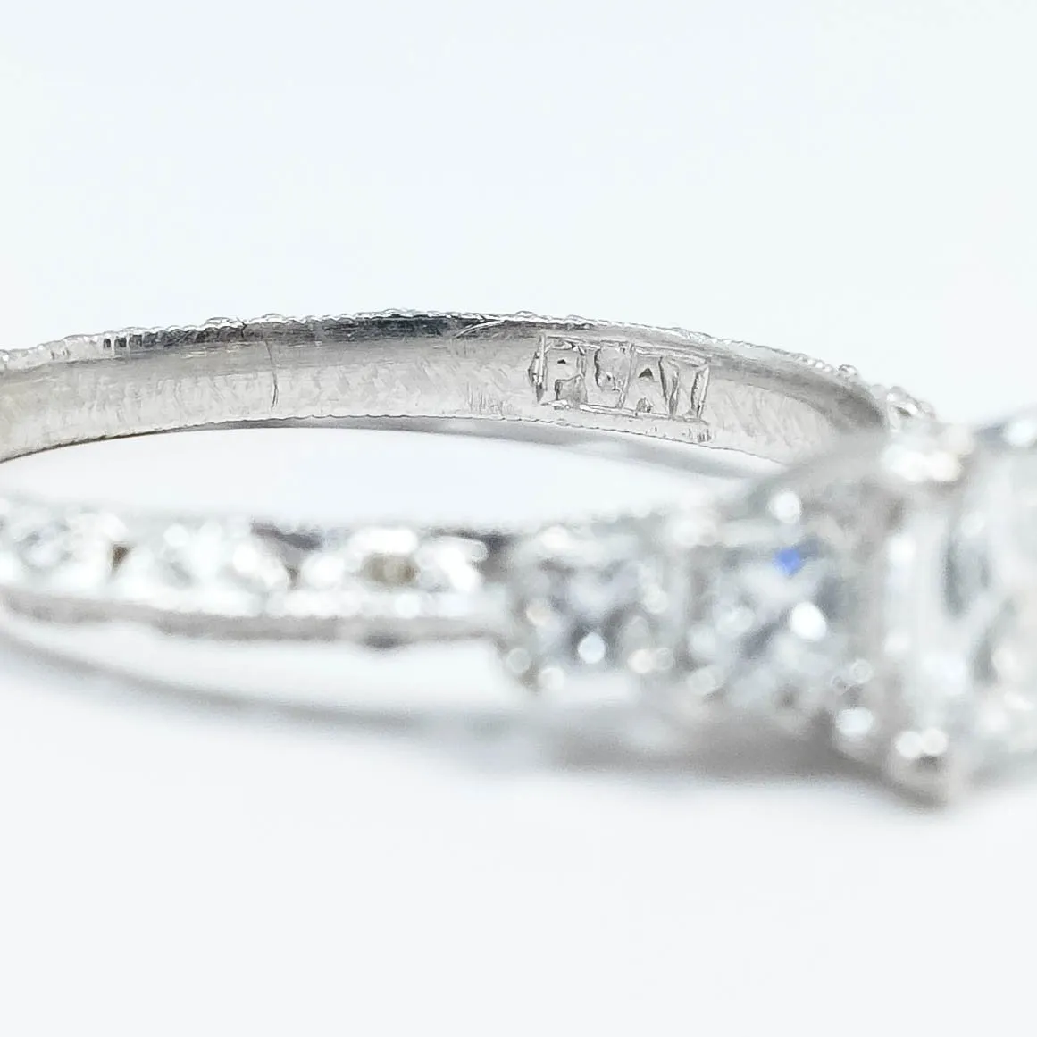 Platinum 0.50ct Princess Cut Diamond & Diamond Accented Eternity Engagement Ring