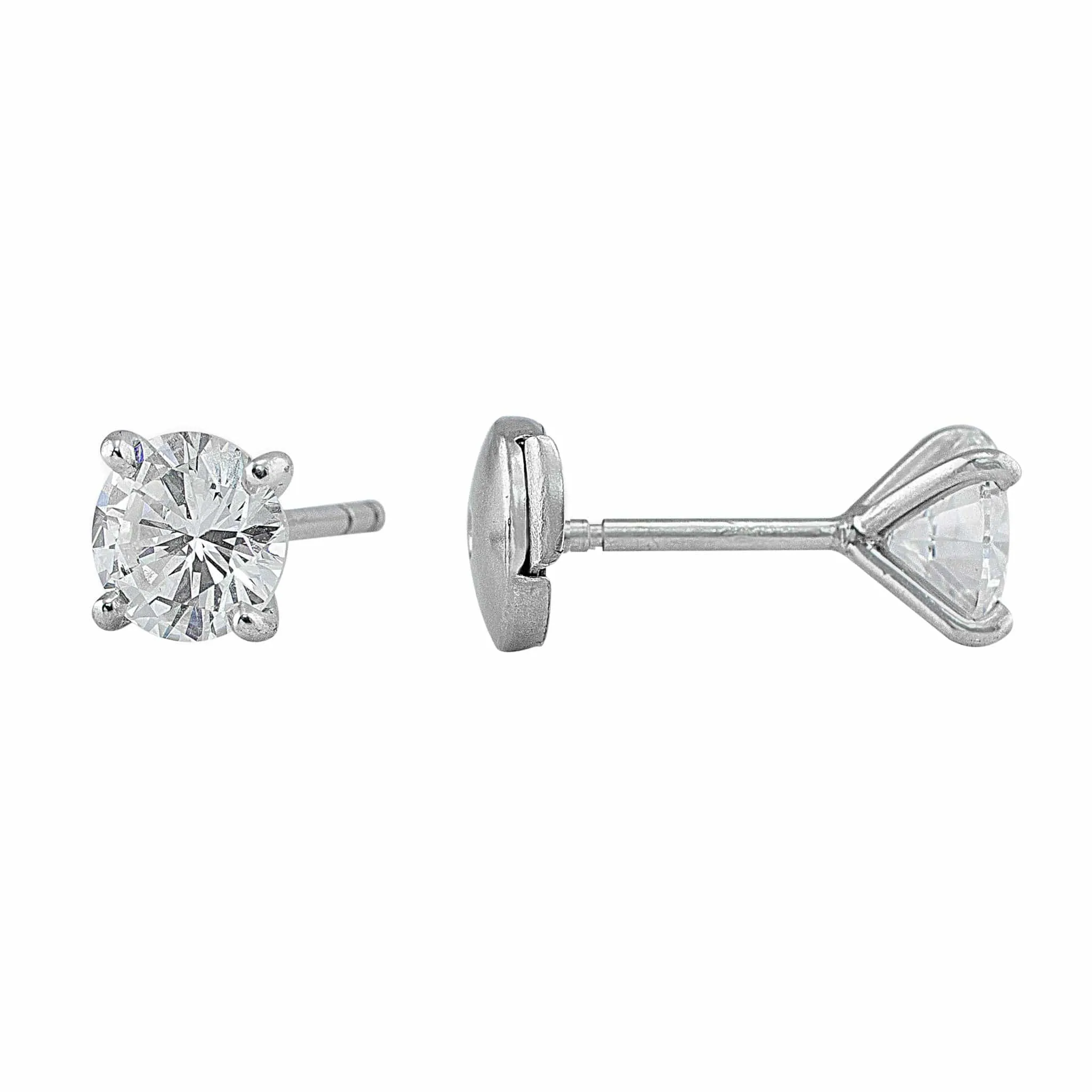 Platinum 1.98ctw Diamond Stud Earrings