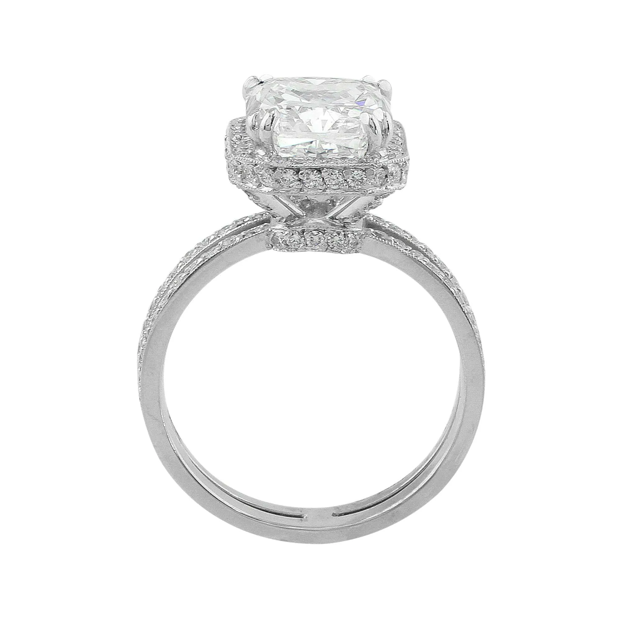 Platinum 4ct Internally Flawless Radiant Cut Diamond Ring