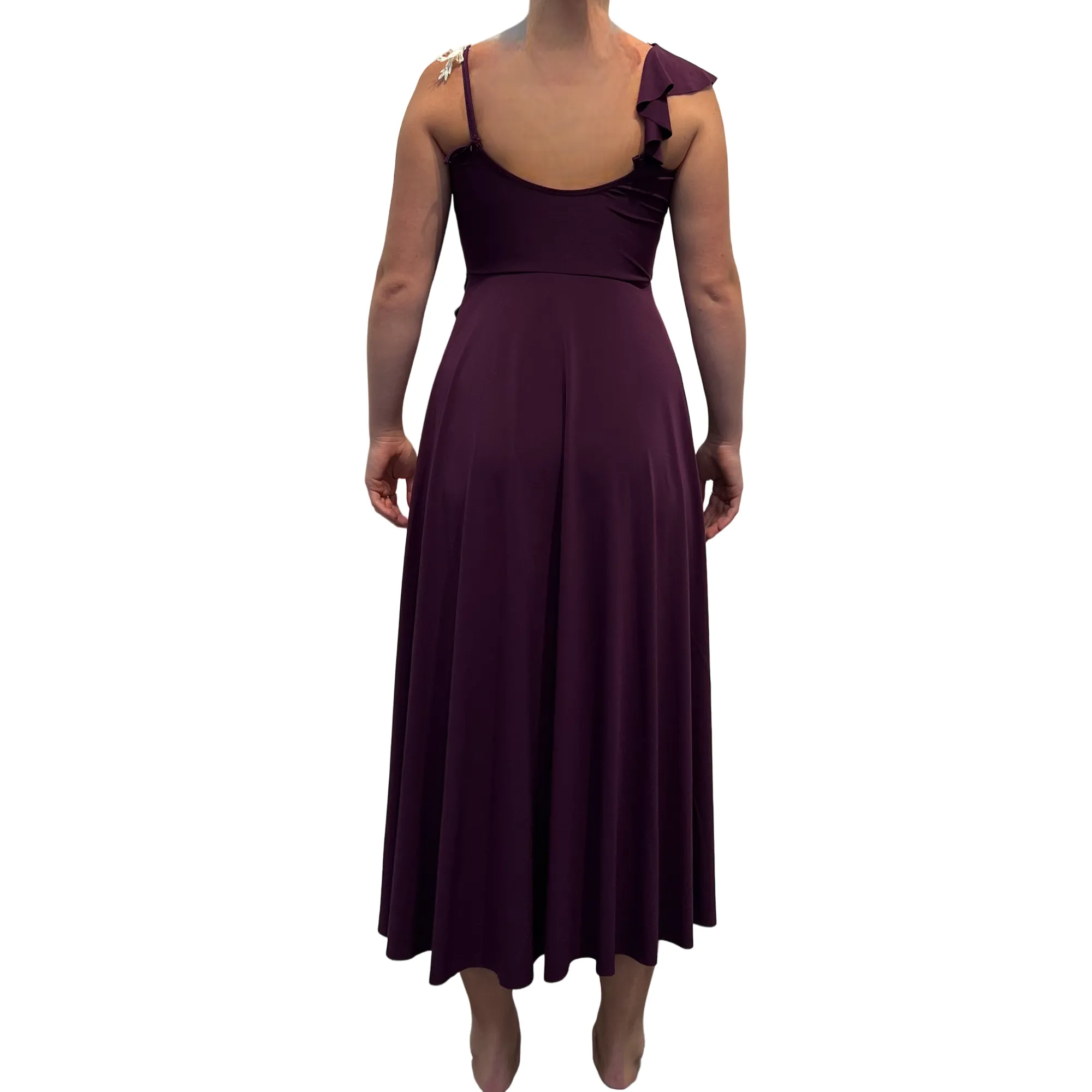 Plum high-low dress