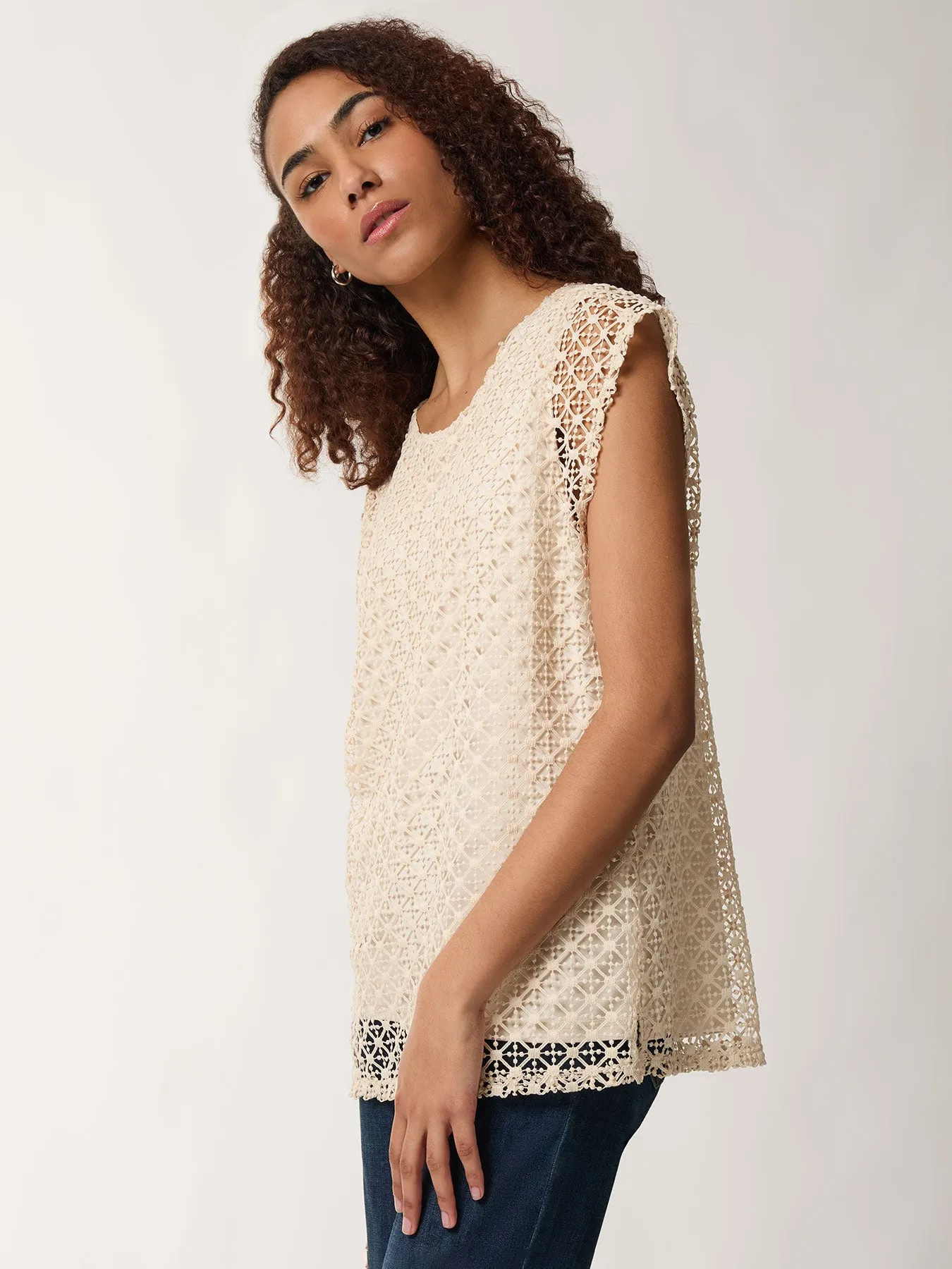 Plus Size Drop Shoulder Top, Lafayette Lace