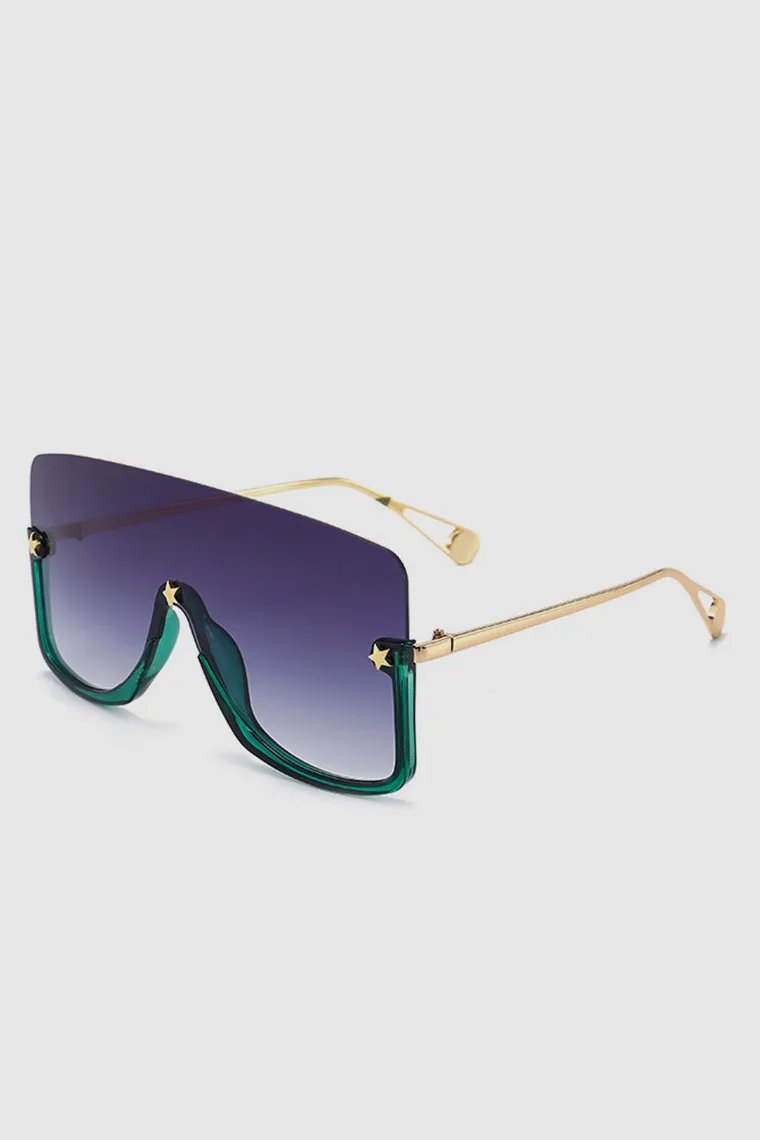 PopBae Women's Oversized Visor Sunglasses With Graduated Lens In Black