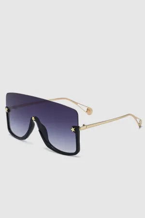 PopBae Women's Oversized Visor Sunglasses With Graduated Lens In Black