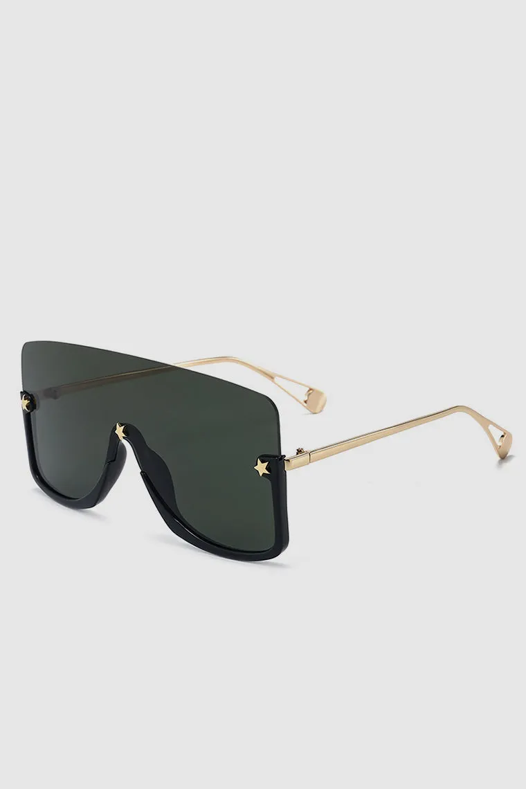 PopBae Women's Oversized Visor Sunglasses With Graduated Lens In Black
