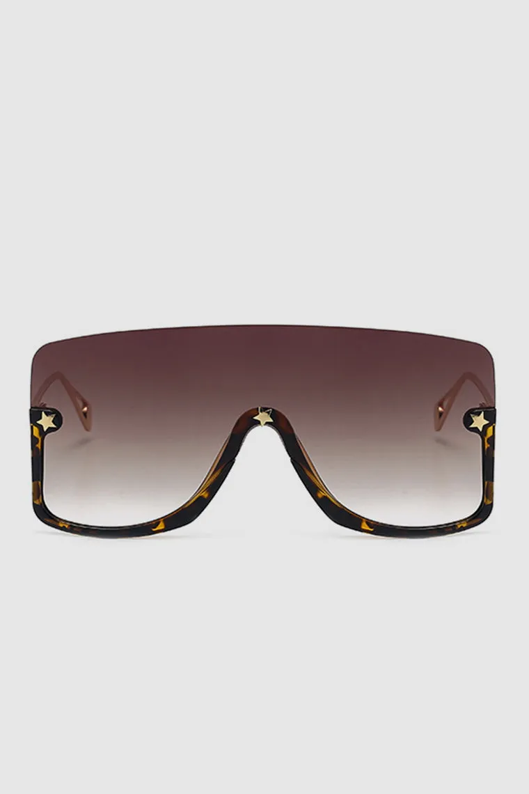PopBae Women's Oversized Visor Sunglasses With Graduated Lens In Black