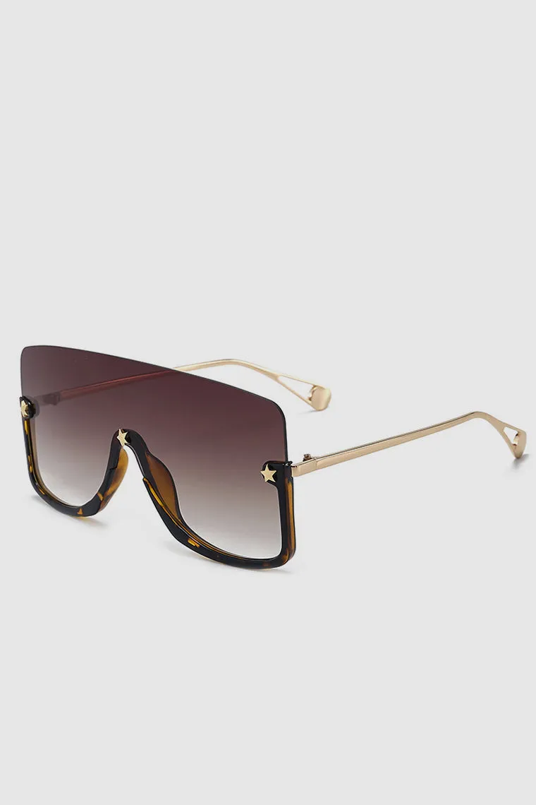 PopBae Women's Oversized Visor Sunglasses With Graduated Lens In Black
