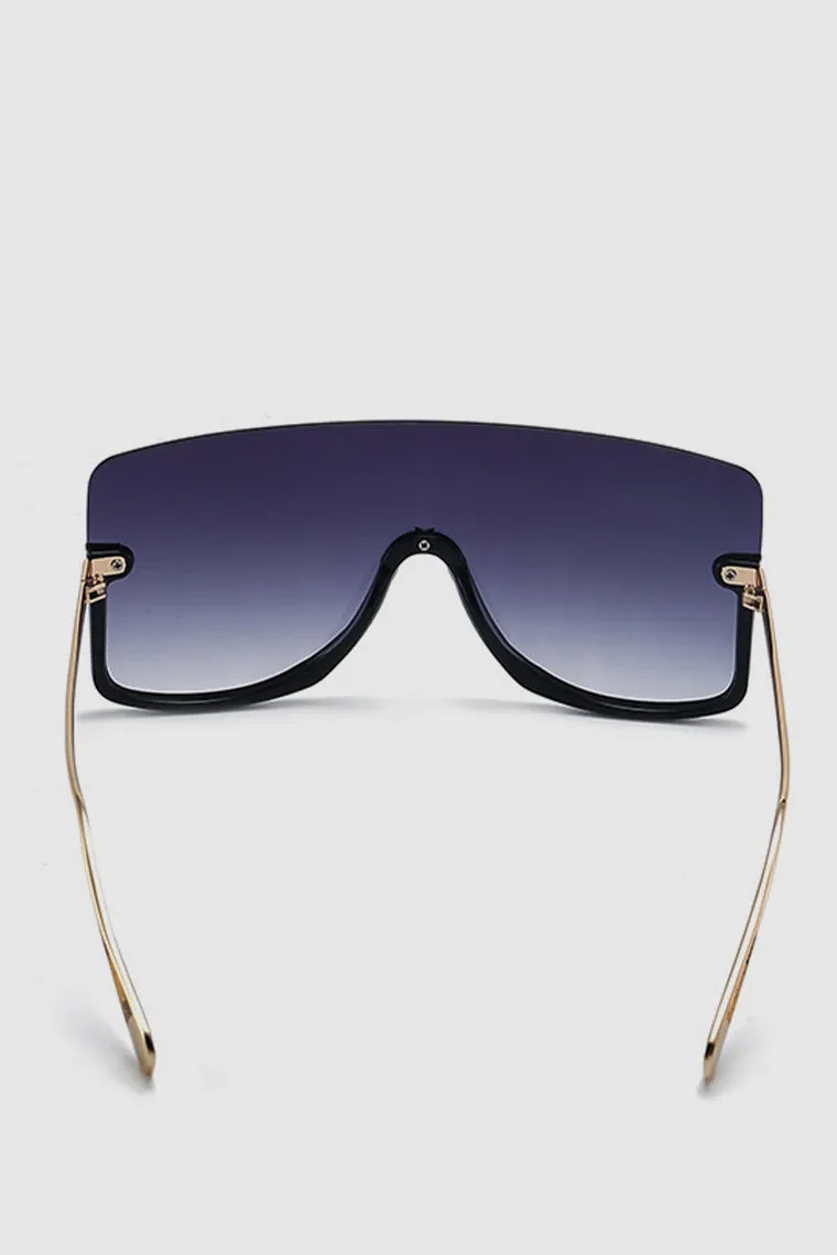 PopBae Women's Oversized Visor Sunglasses With Graduated Lens In Black