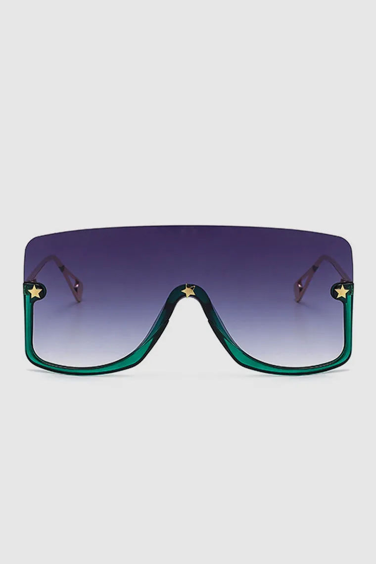 PopBae Women's Oversized Visor Sunglasses With Graduated Lens In Black