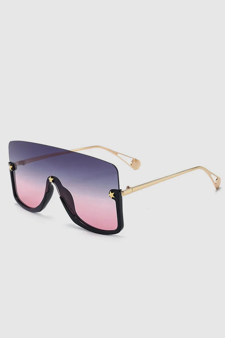 PopBae Women's Oversized Visor Sunglasses With Graduated Lens In Black