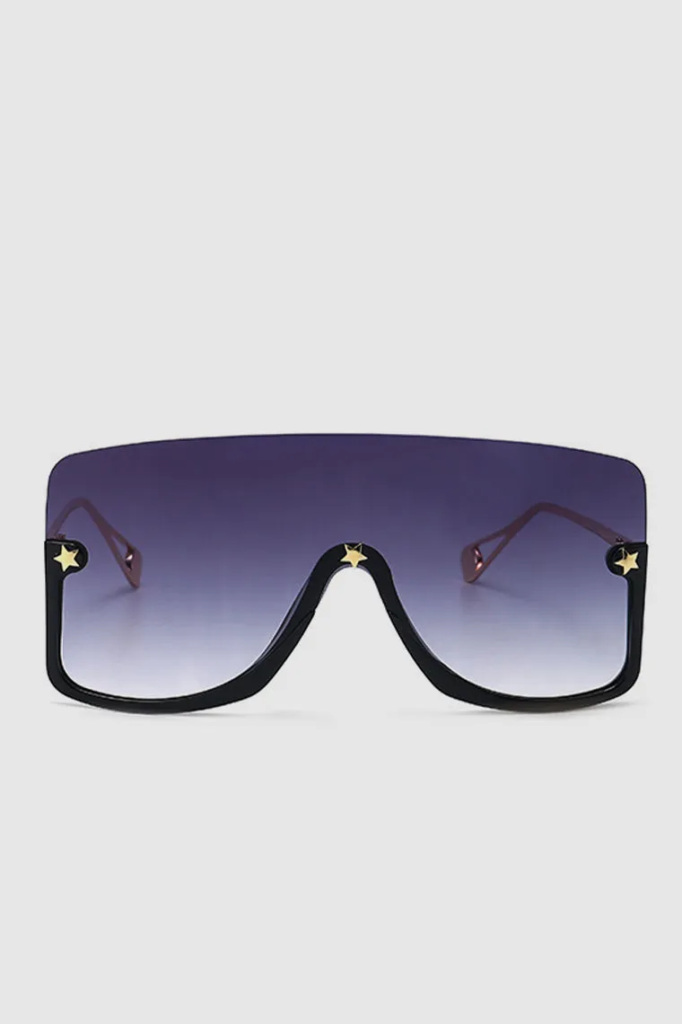 PopBae Women's Oversized Visor Sunglasses With Graduated Lens In Black