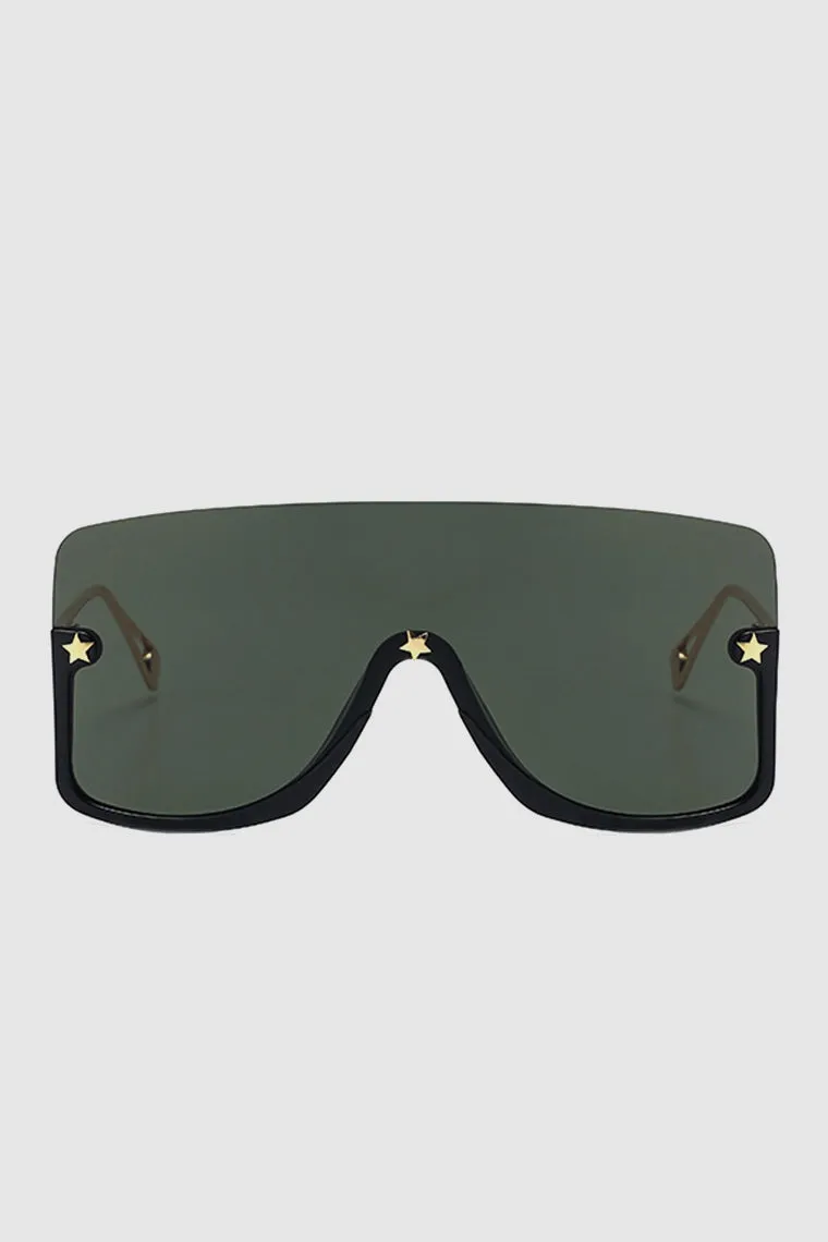 PopBae Women's Oversized Visor Sunglasses With Graduated Lens In Black
