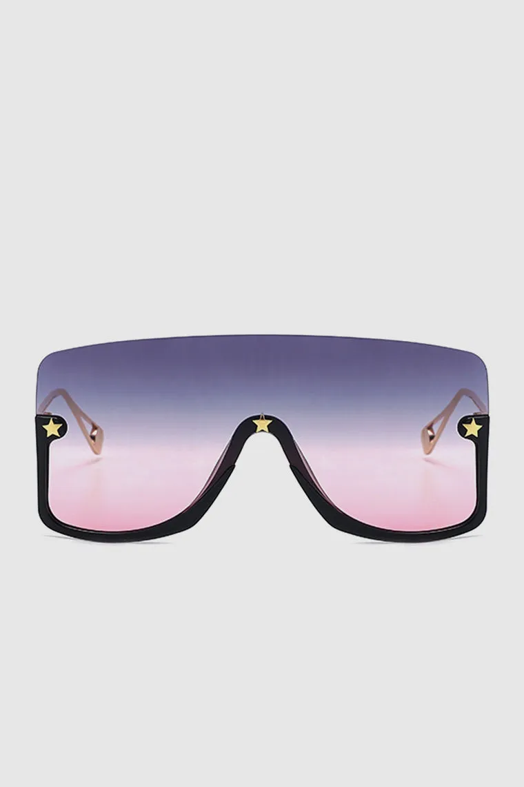 PopBae Women's Oversized Visor Sunglasses With Graduated Lens In Black