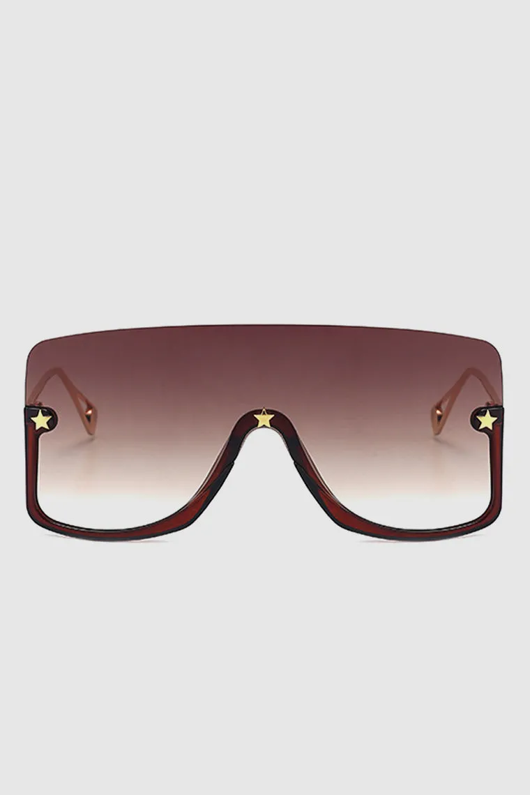 PopBae Women's Oversized Visor Sunglasses With Graduated Lens In Black