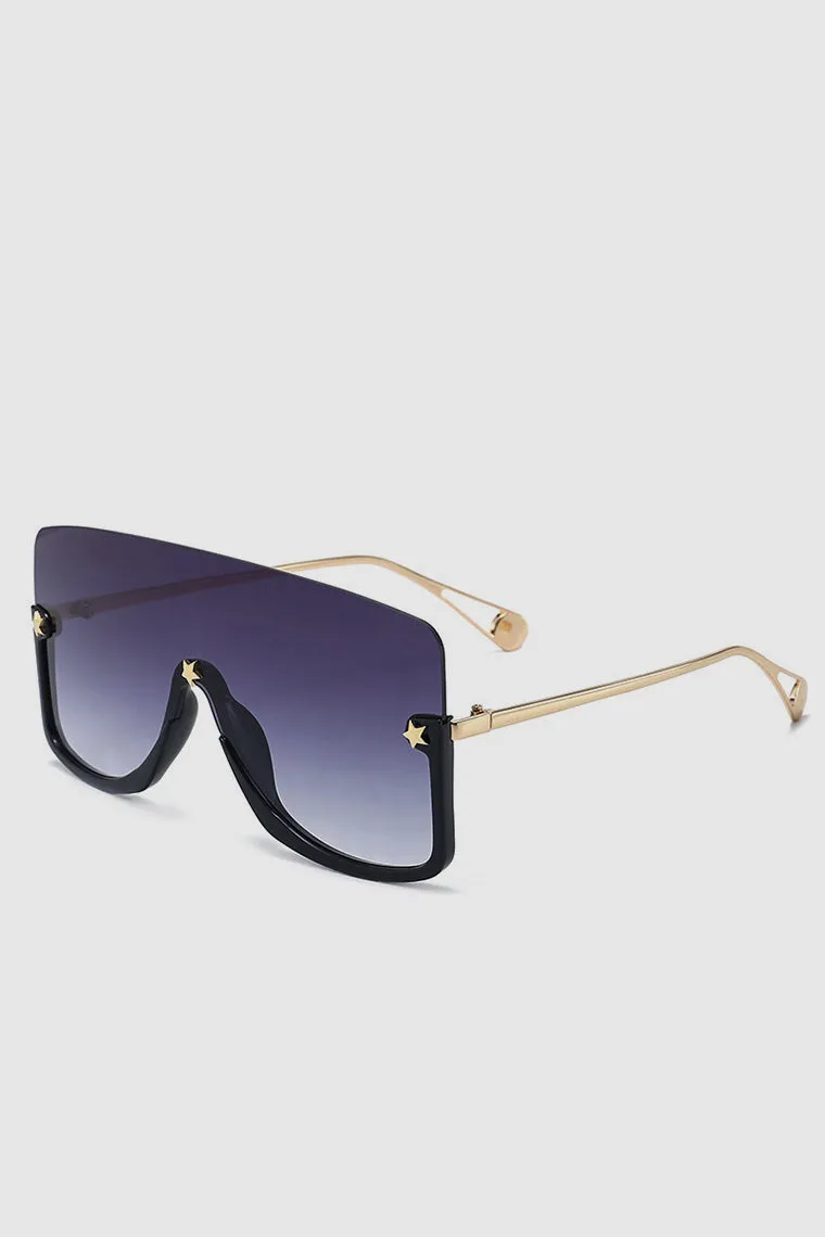 PopBae Women's Oversized Visor Sunglasses With Graduated Lens In Black