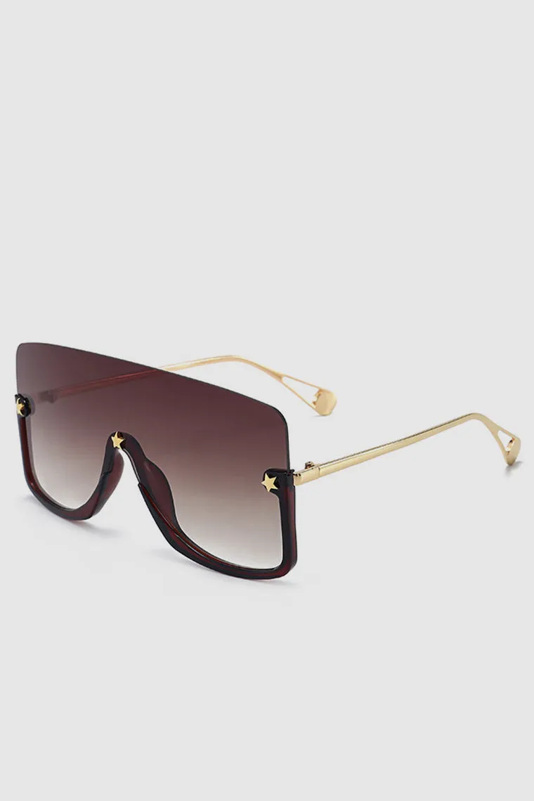 PopBae Women's Oversized Visor Sunglasses With Graduated Lens In Black