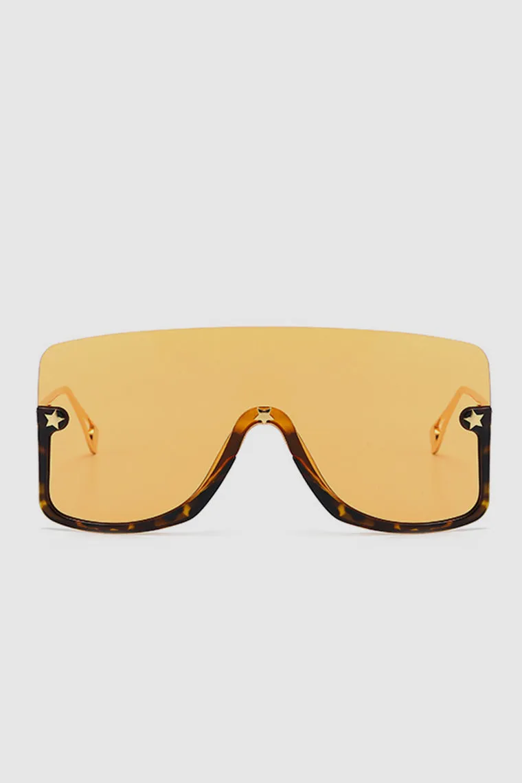 PopBae Women's Oversized Visor Sunglasses With Graduated Lens In Black