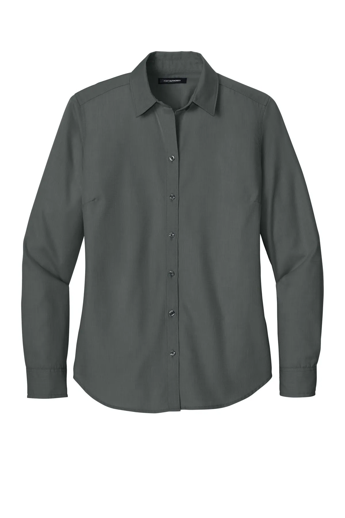 Port Authority Women's Long Sleeve Nailhead Easy Care Shirt LW816 Deep Black