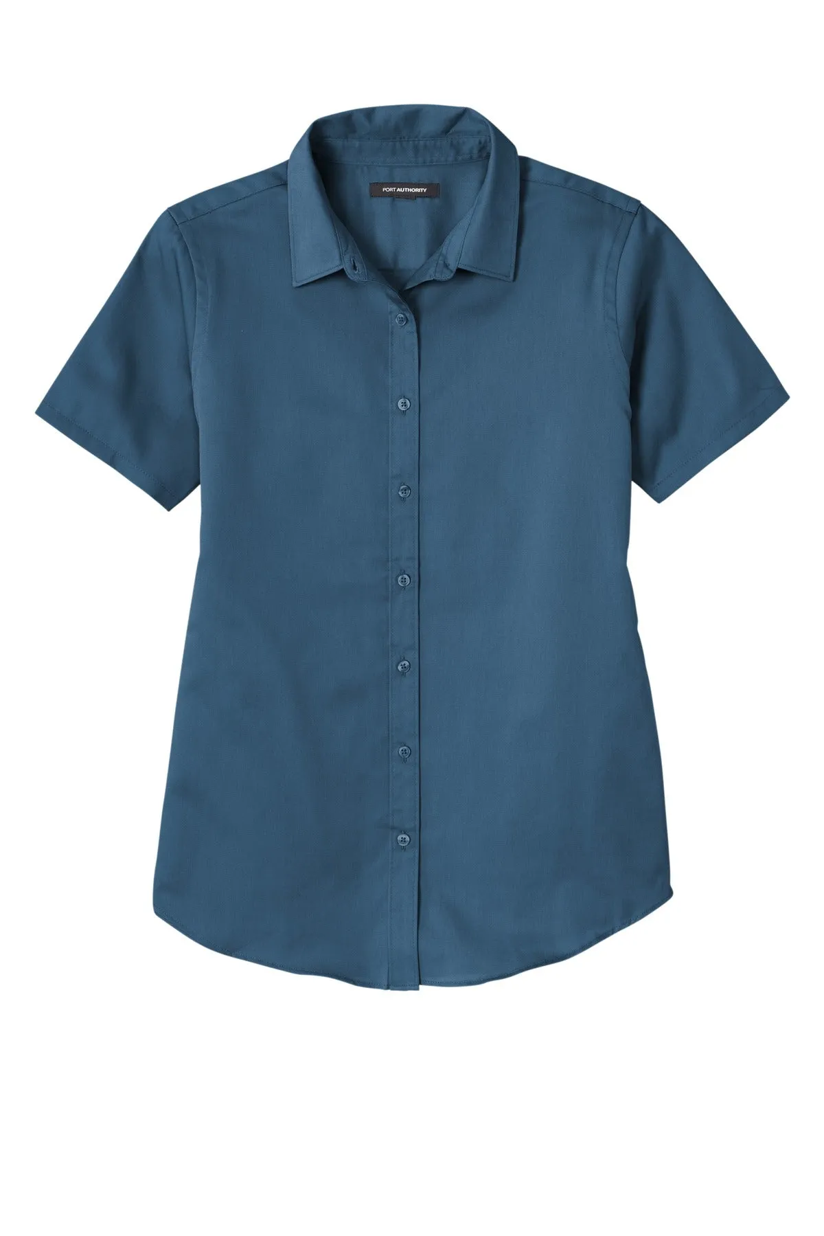 Port Authority Women's Short Sleeve SuperPro ReactTwill Shirt. LW809 Regatta Blue