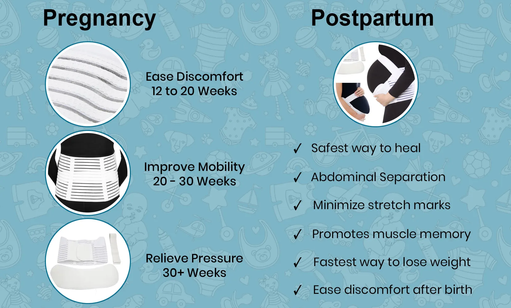 Pregnancy Support Maternity Pelvic Girdle & Back,Waist Abdomen Pain Relief Belt Brace