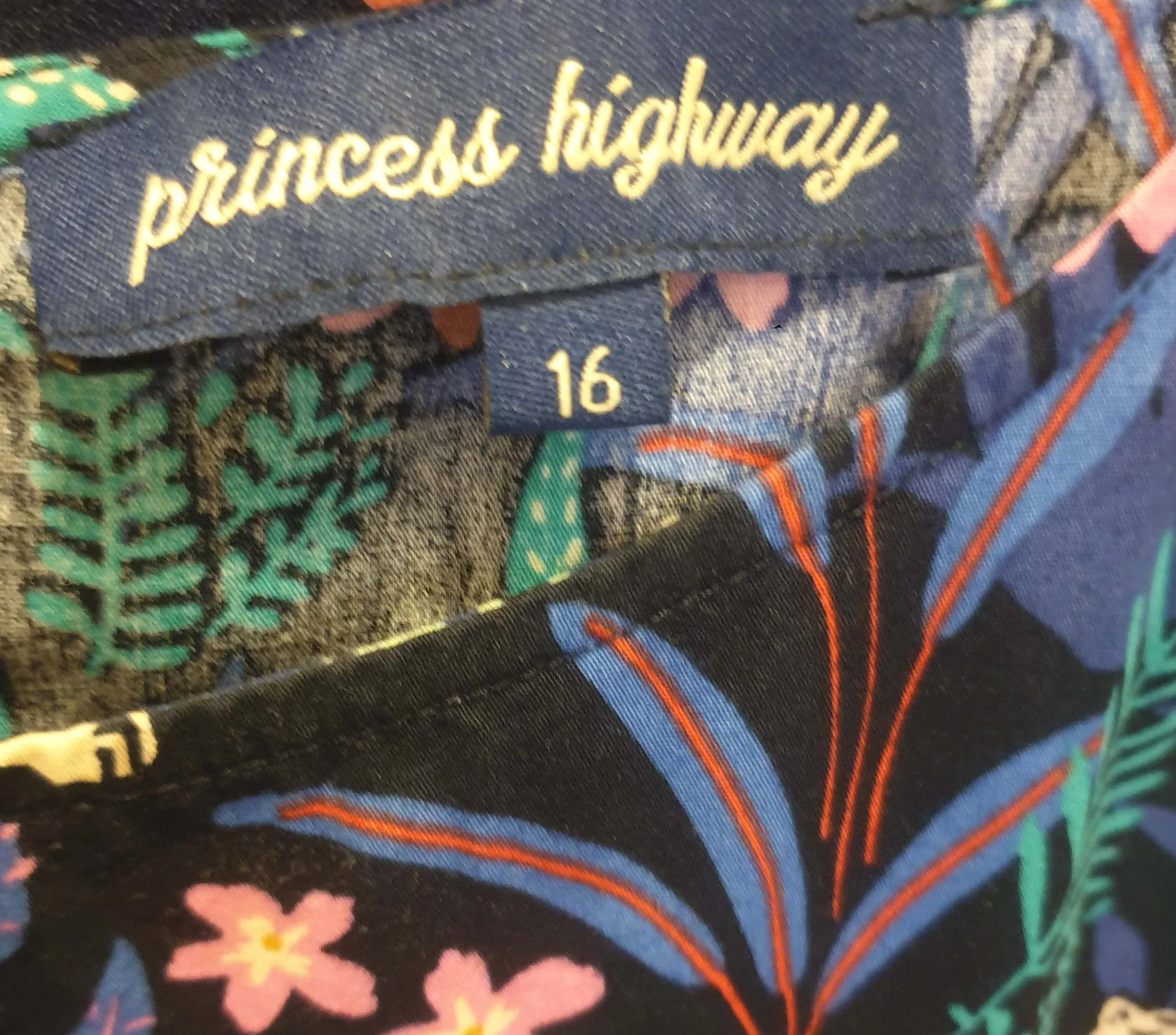 Princess Highway navy jungle print dress size 16