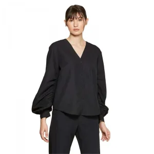 Prologue Women's Long Blouson Sleeve V-Neck Blouse