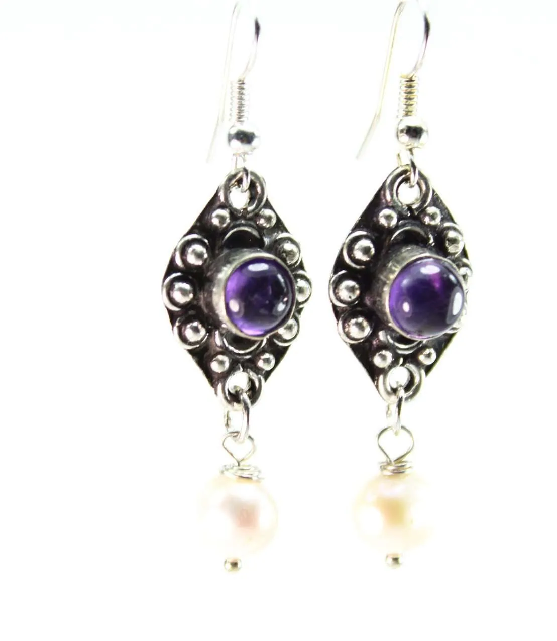 Purple & Pearly Elegant Earring Duo