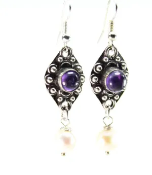 Purple & Pearly Elegant Earring Duo