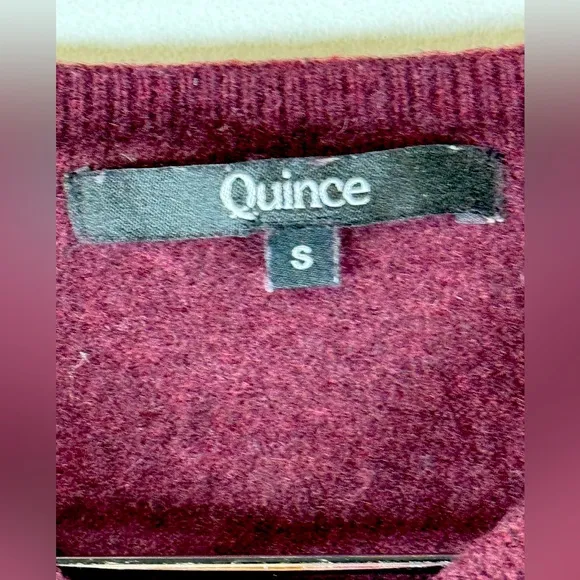 Quince Womens Cashmere V Neck Sweater Maroon Size Small