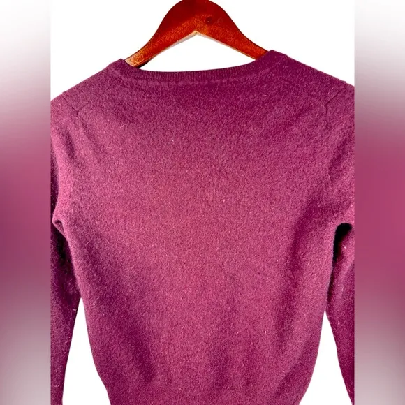 Quince Womens Cashmere V Neck Sweater Maroon Size Small