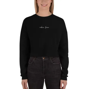 "CABIN FEVER- WHITE" Crop Sweatshirt